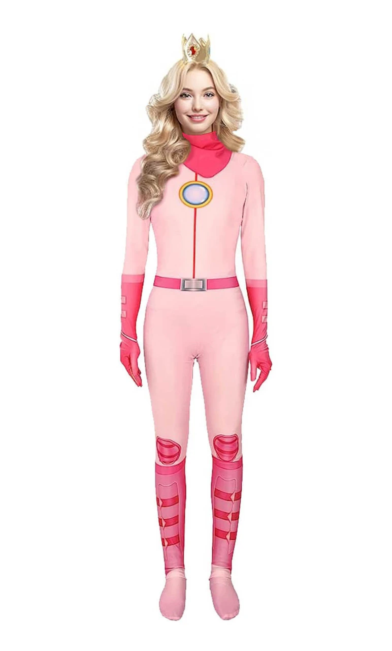 Princess Peach Racing Pink Jumpsuit Costume | Super Mario Bros | Womens Costumes 1 Princess Peach Racing Pink Jumpsuit Costume | Super Mario Bros | Womens Costumes