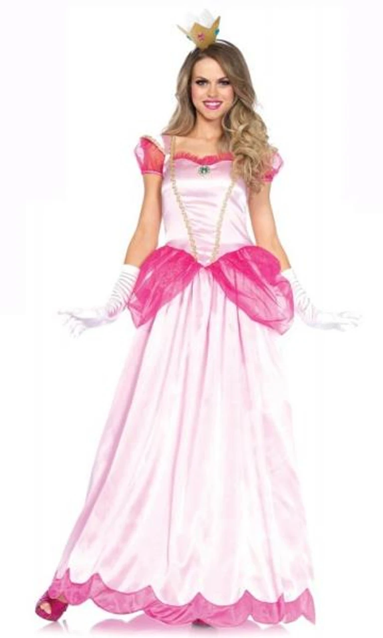 Princess Peach Pink Gown Costume | Super Mario Bros | Womens Costumes 1 Princess Peach Pink Gown Costume | Super Mario Bros | Womens Costumes