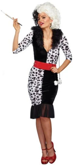 101 Dalmatians Cruella Dalmatian Diva Costume | 101 Dalmatians | Womens Costumes