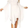 Cotton Gauze Bell Sleeved Peasant Dress Ivory | Medieval | Womens Costumes