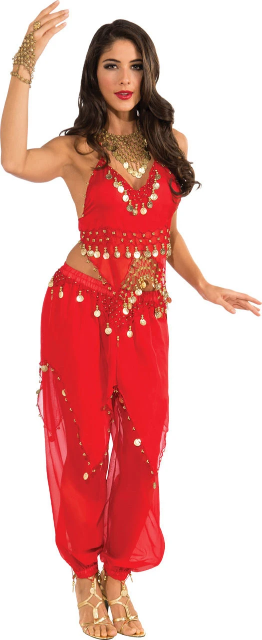 Red Belly Dancer Costume | Around The World | Womens Costumes 1 Red Belly Dancer Costume | Around The World | Womens Costumes
