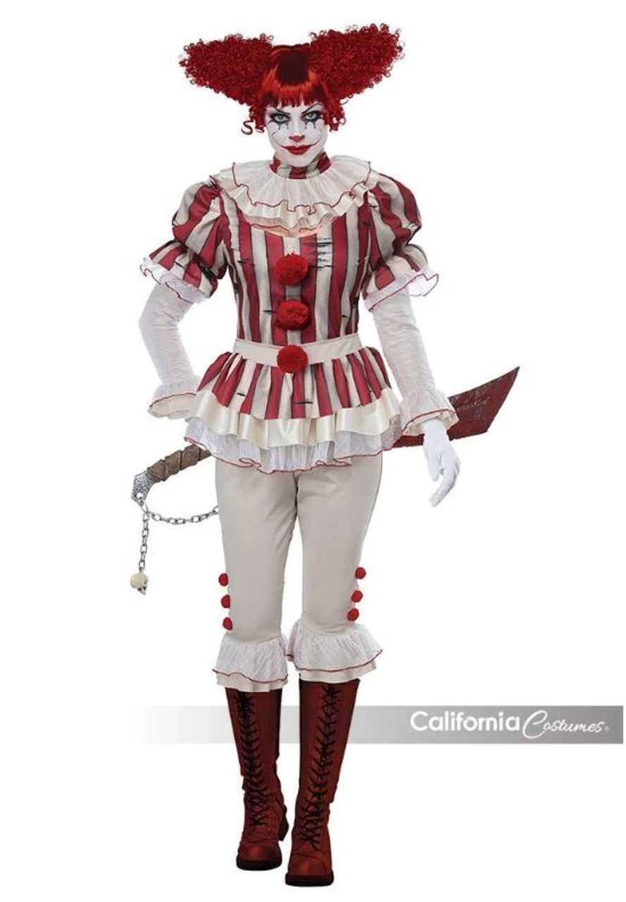 Sadistic Killer Clown Costume | Horror | Womens Costumes 1 Sadistic Killer Clown Costume | Horror | Womens Costumes