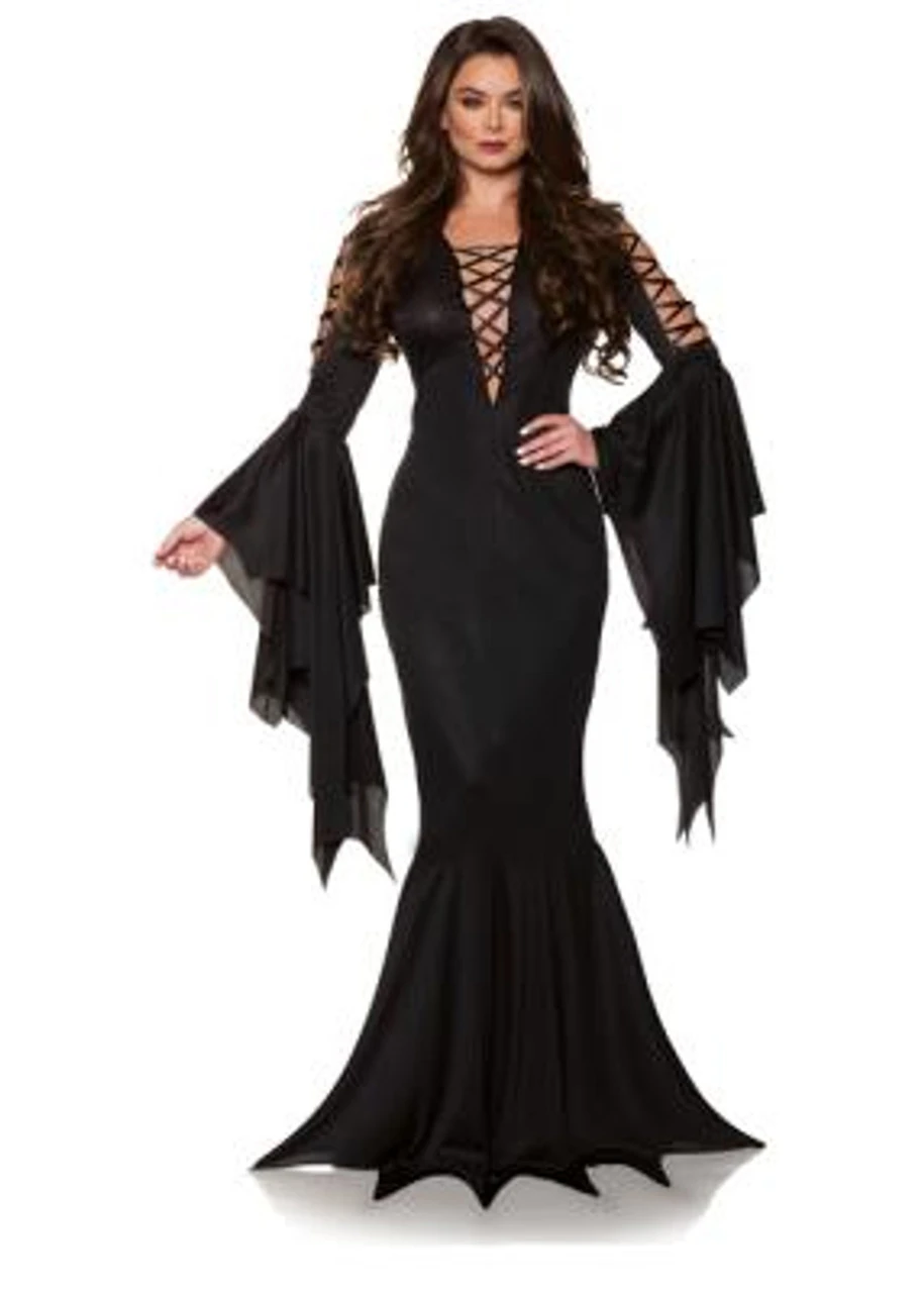 Addams Family Inspired Vamp Morticia Dress | Addams Family | Womens Costumes | Consignment 1 Addams Family Inspired Vamp Morticia Dress | Addams Family | Womens Costumes | Consignment