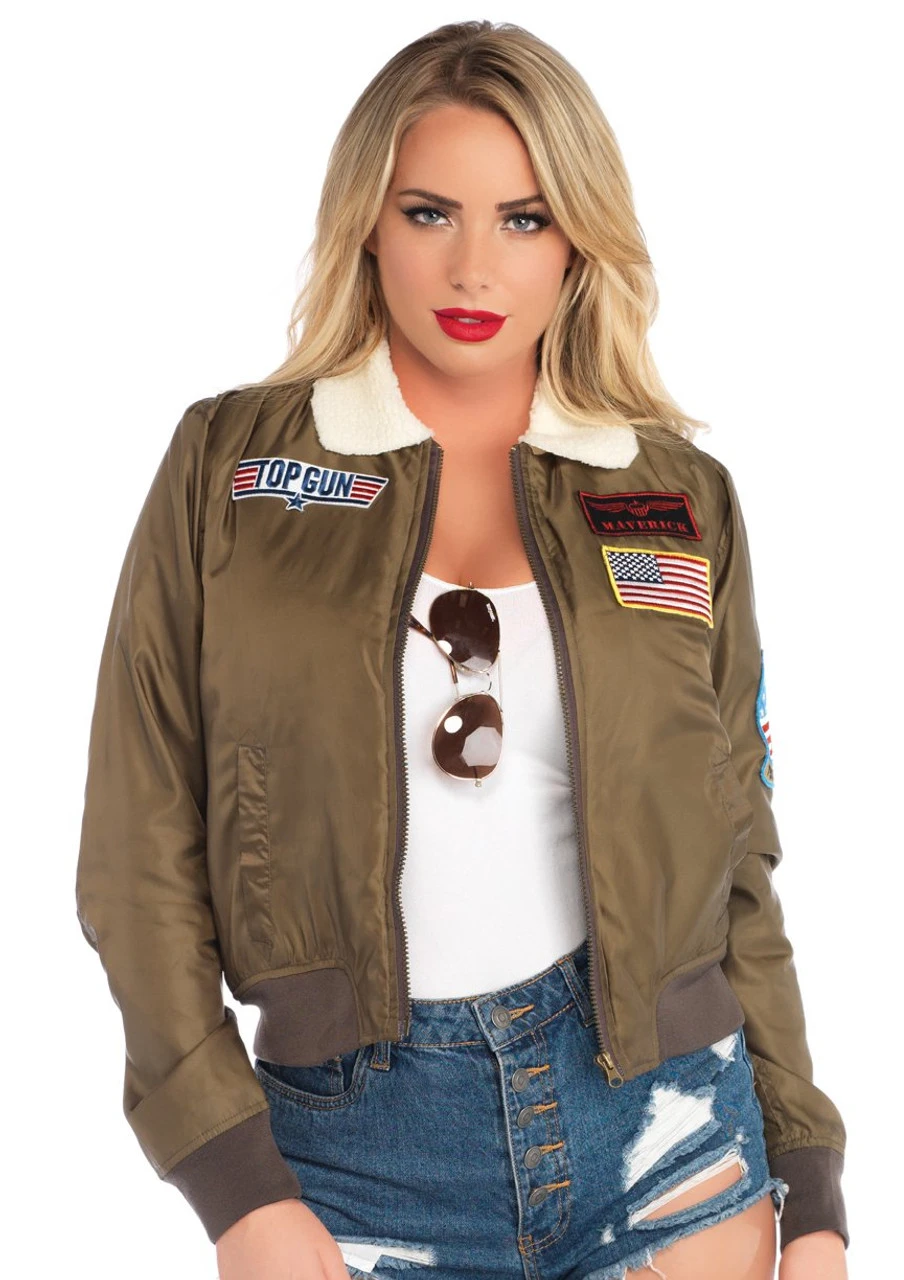 Top Gun Licensed Womens Bomber Jacket | Top Gun | Womens Costumes 1 Top Gun Licensed Womens Bomber Jacket | Top Gun | Womens Costumes