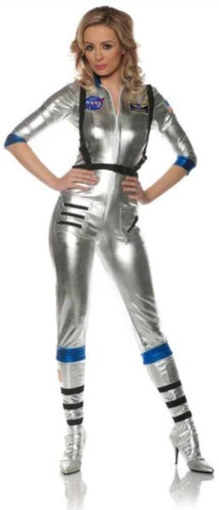 NASA Orbit Silver Astronaut Space Jumpsuit | Astronaut | Womens Costumes