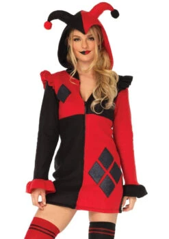 Harley Quinn Cozy Harlequin Fleece Costume | DC | Womens Costumes