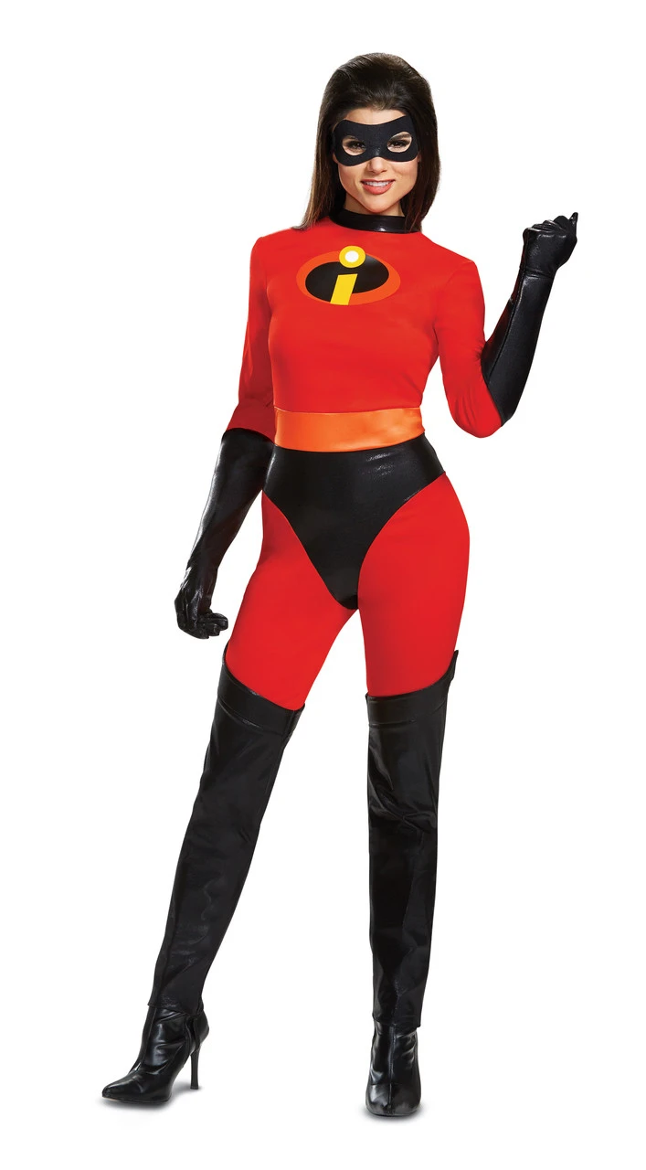 Mrs Incredible With Skirt The Incredibles Deluxe Costume | The Incredibles | Womens Costumes 2 Mrs Incredible With Skirt The Incredibles Deluxe Costume | The Incredibles | Womens Costumes - Image 2