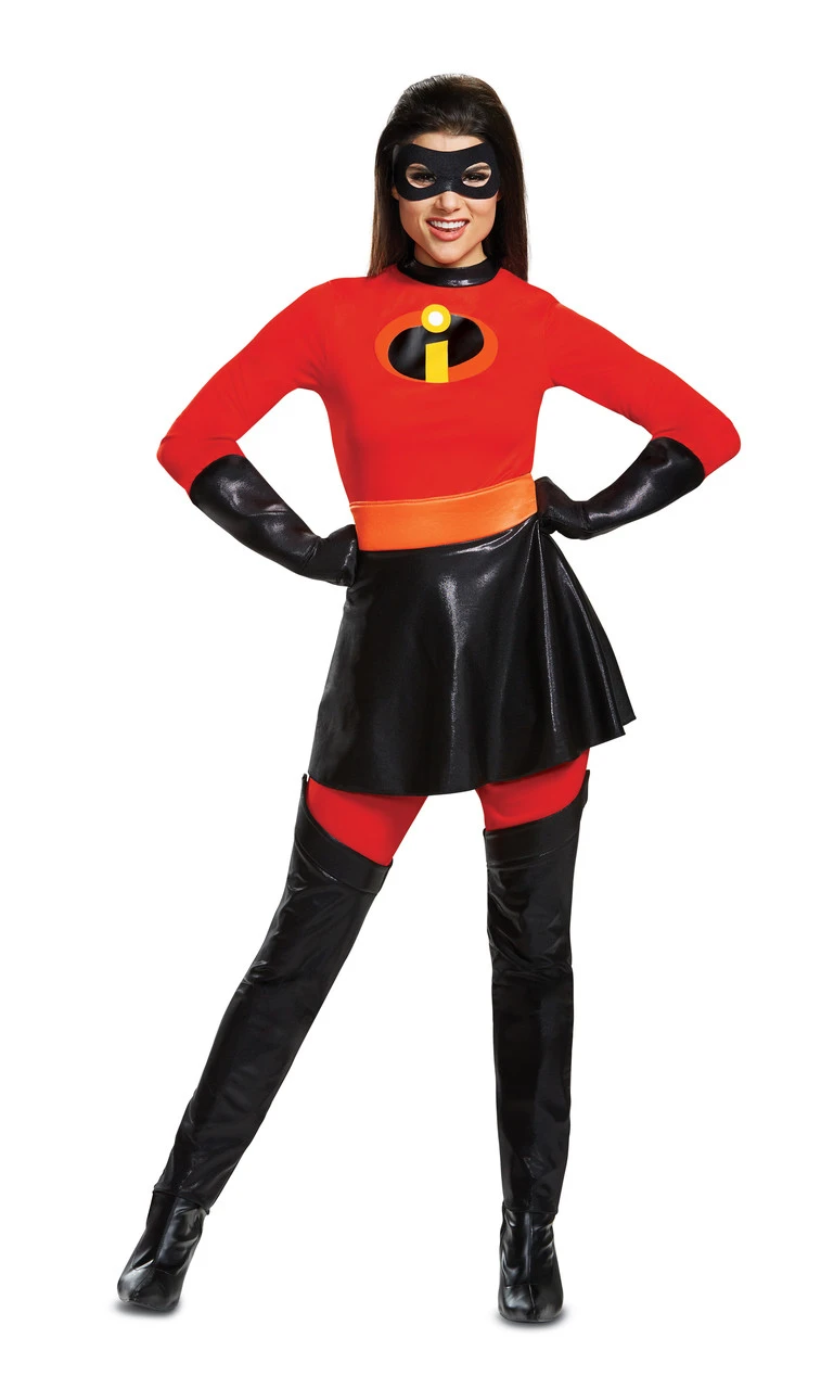 Mrs Incredible With Skirt The Incredibles Deluxe Costume | The Incredibles | Womens Costumes 1 Mrs Incredible With Skirt The Incredibles Deluxe Costume | The Incredibles | Womens Costumes