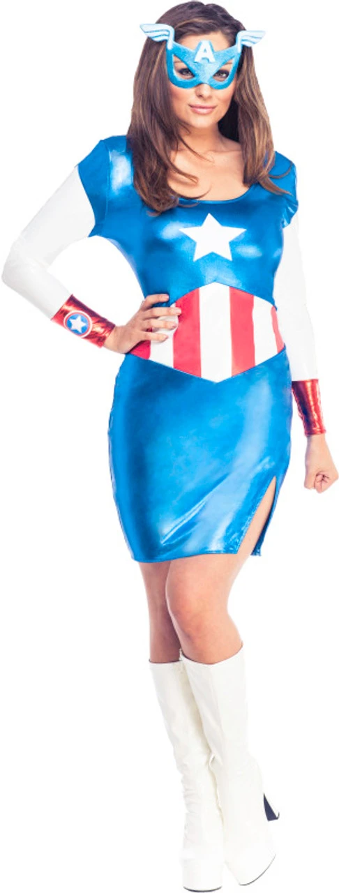 American Dream Dress Captain America Costume | Marvel | Womens Costumes 1 American Dream Dress Captain America Costume | Marvel | Womens Costumes