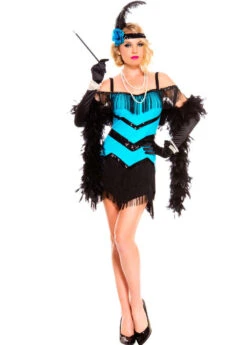 20s Turquoise Seductive Flapper Costume | 1920s | Womens Costumes