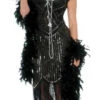 20s Gatsby Girl Black Beaded Flapper Costume | 1920s | Womens Costumes