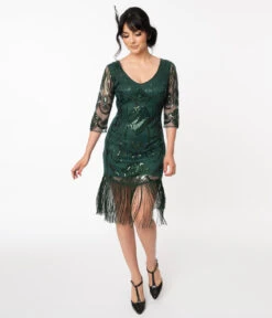 20s Margaux Green Flapper Dress | 1920s | Womens Costumes