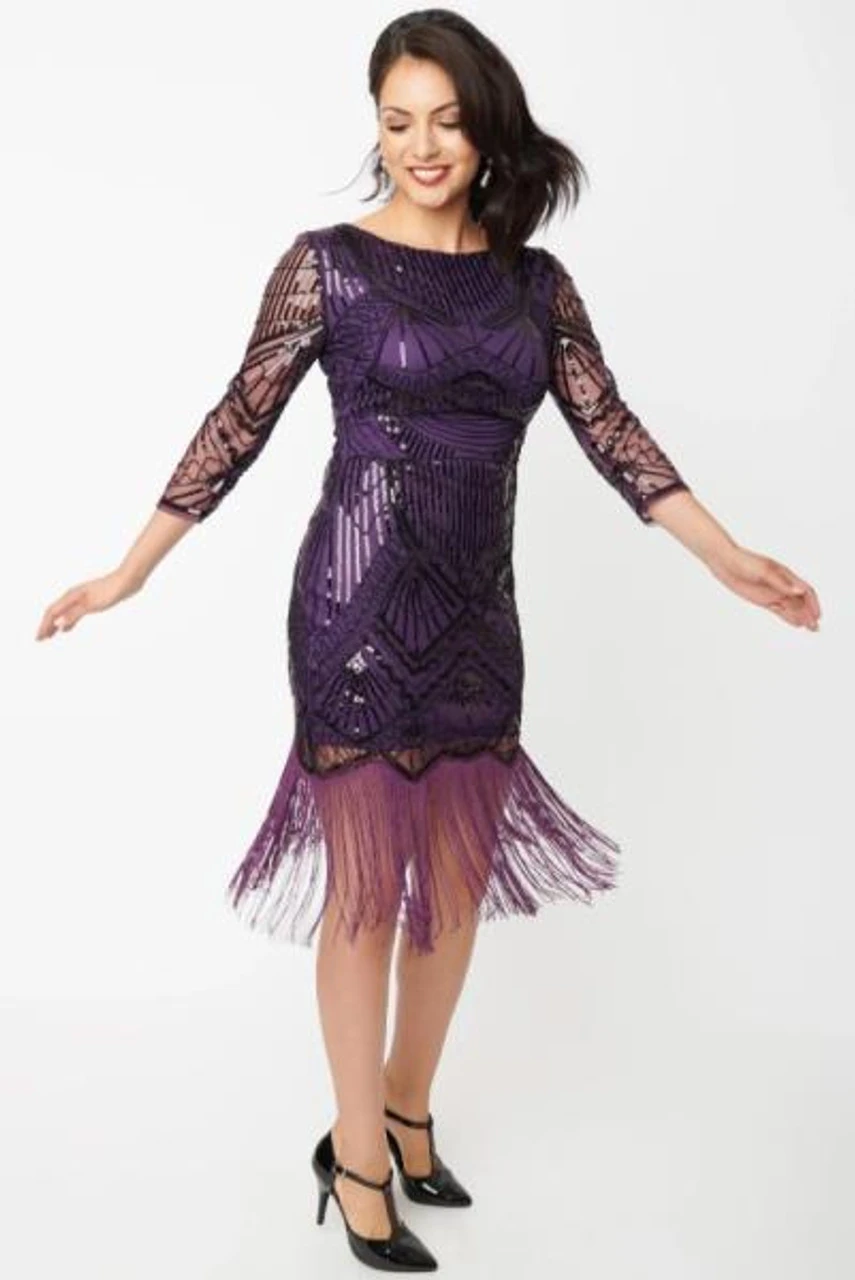 20s Therese Black Purple Flapper Dress | 1920s | Womens Costumes 1 20s Therese Black Purple Flapper Dress | 1920s | Womens Costumes
