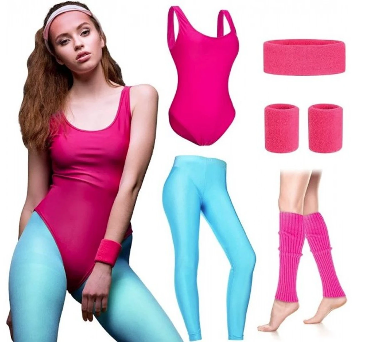 80s Pink And Blue Neon Workout Costume | 1980s | Womens Costumes 1 80s Pink And Blue Neon Workout Costume | 1980s | Womens Costumes