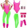 80s Pink And Green Neon Workout Costume | 1980s | Womens Costumes