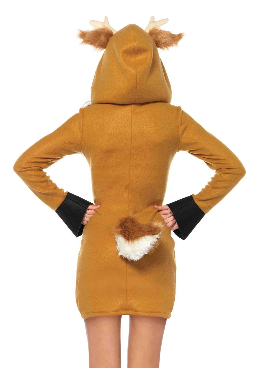 Cozy Fawn Fleece Hoodie Dress | Animals | Womens Costumes 2 Cozy Fawn Fleece Hoodie Dress | Animals | Womens Costumes - Image 2