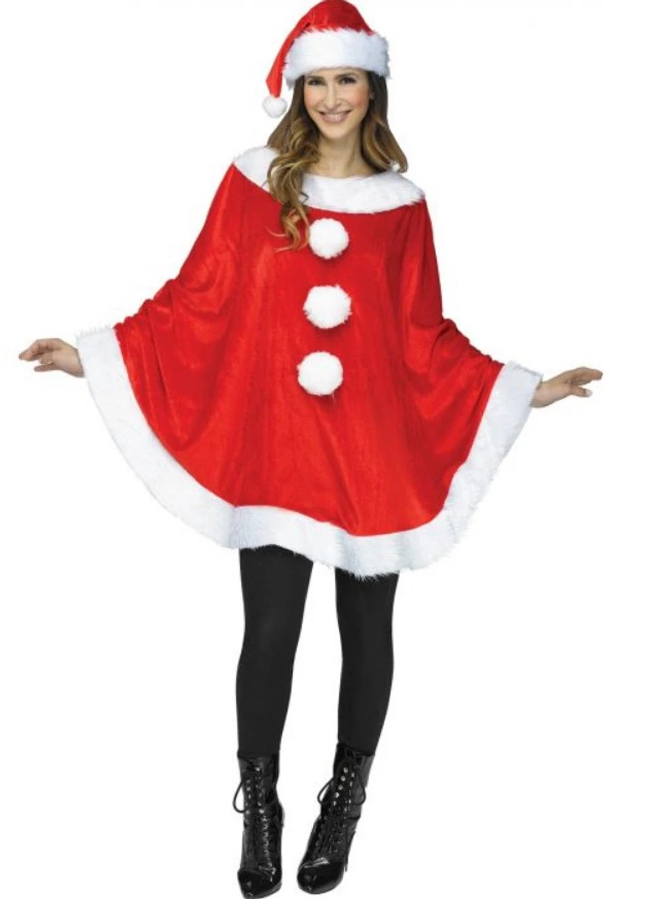 Santa Plush Poncho | Christmas | Womens Costumes 1 Santa Plush Poncho | Christmas | Womens Costumes