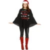 Black Holiday Party Poncho | Christmas | Womens Costumes