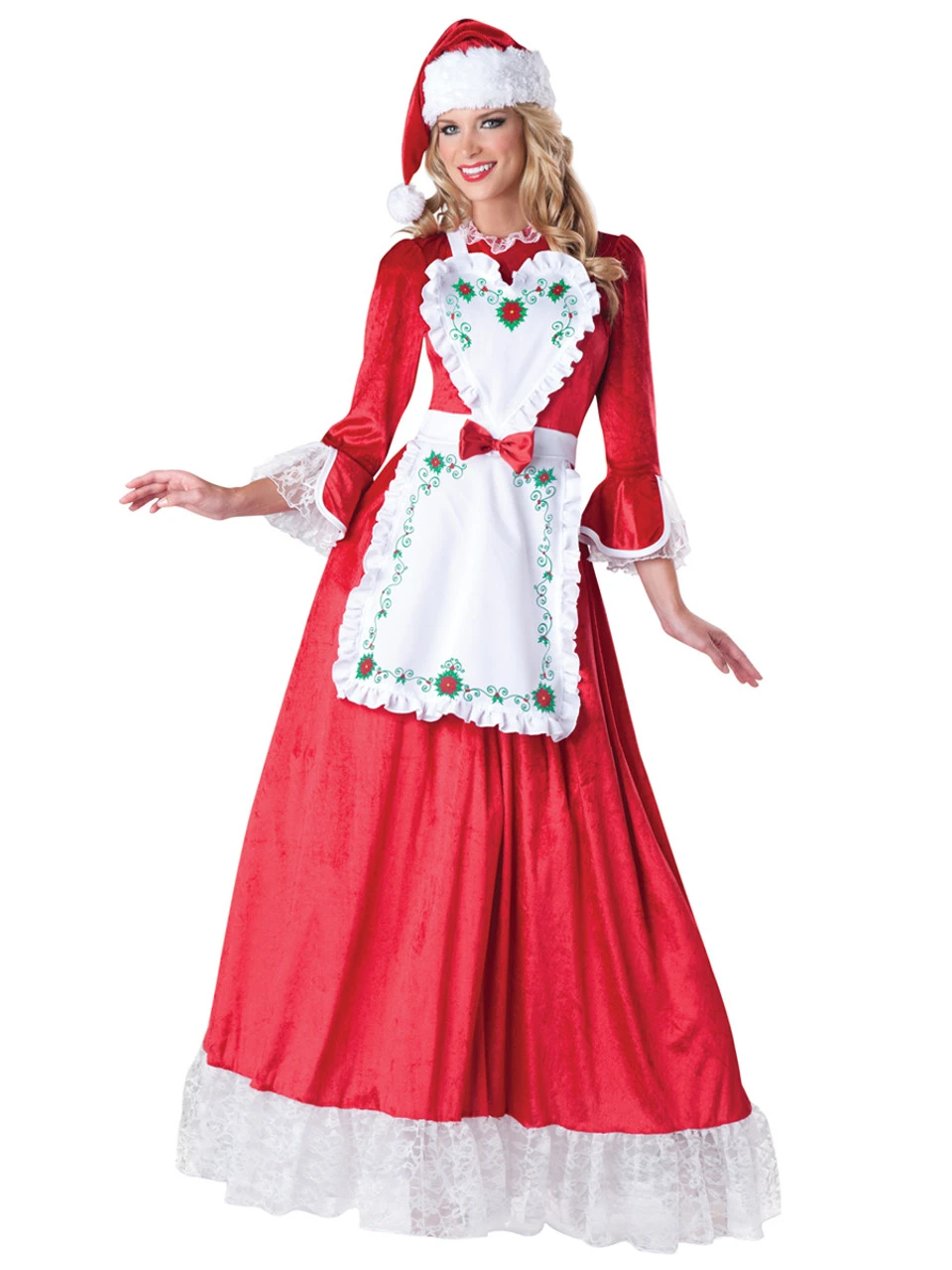 Classic Mrs Claus With Heart Apron Costume | Christmas | Womens Costumes 1 Classic Mrs Claus With Heart Apron Costume | Christmas | Womens Costumes