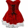 Mrs Claus Sexy Lace Up Costume | Christmas | Womens Costumes