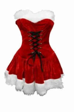 Mrs Claus Sexy Lace Up Costume | Christmas | Womens Costumes