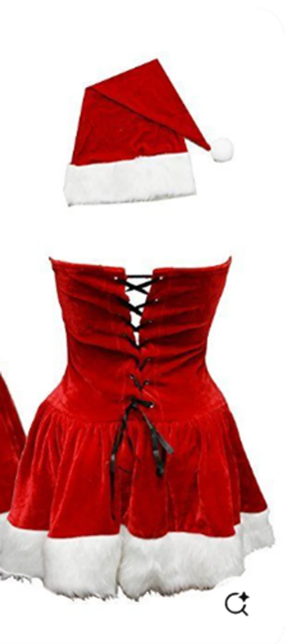 Mrs Claus Sexy Lace Up Costume | Christmas | Womens Costumes 2 Mrs Claus Sexy Lace Up Costume | Christmas | Womens Costumes - Image 2