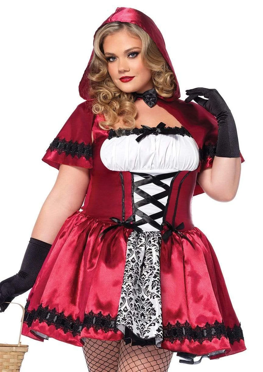 Gothic Red Riding Hood Plus Size Costume | Little Red Riding Hood | Womens Costumes 1 Gothic Red Riding Hood Plus Size Costume | Little Red Riding Hood | Womens Costumes