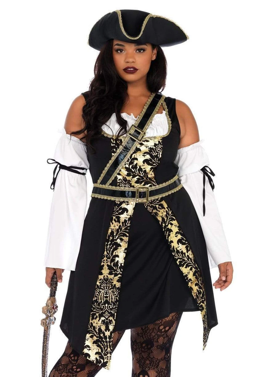 Black Sea Buccaneer 4pc Plus Size Costume | Pirates | Womens Costumes 1 Black Sea Buccaneer 4pc Plus Size Costume | Pirates | Womens Costumes
