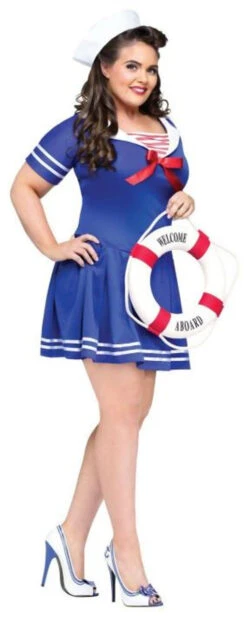 Anchors Away Plus Size Sailor Costume | Jobs | Womens Costumes