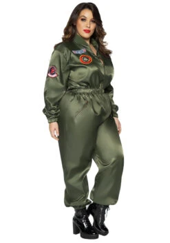 Top Gun Parachute Flight Suit Plus Size Costume | Top Gun | Womens Costumes