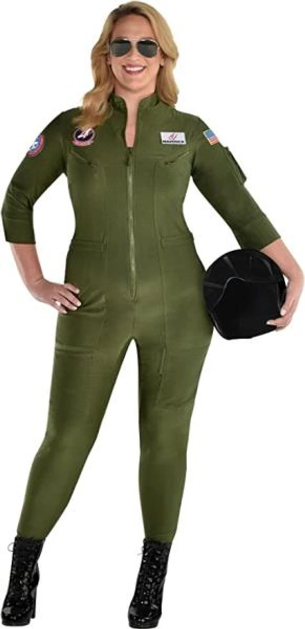 Top Gun Maverick Flight Suit Plus Size Costume | Top Gun | Womens Costumes 1 Top Gun Maverick Flight Suit Plus Size Costume | Top Gun | Womens Costumes