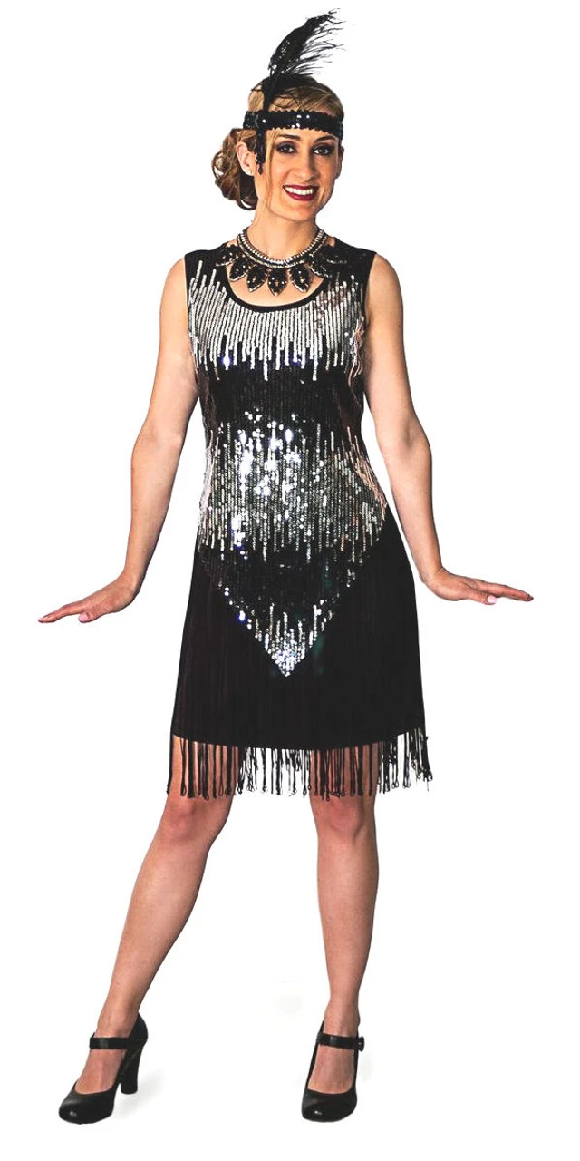 20s Black Flapper Costume | 1920s | Womens Costumes 1 20s Black Flapper Costume | 1920s | Womens Costumes