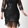20s Margaux Black Plus Size Flapper Dress | 1920s | Womens Costumes