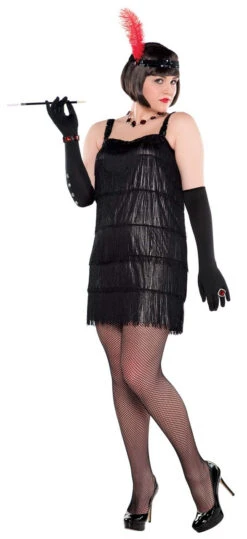 20s Black Flashy Plus Size Flapper Costume | 1920s | Womens Costumes
