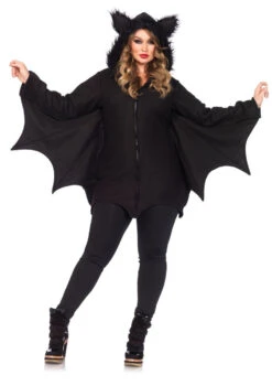 Cozy Bat Fleece Hoodie Dress Plus Size | Animal Hoodies | Womens Costumes
