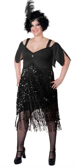 20s Lava Diva Black Flapper Plus Size Costume | 1920s | Womens Costumes