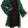 Anime Checkered Kimono Tanjiro Demon Slayer Costume | Demon Slayer | Mens Costumes