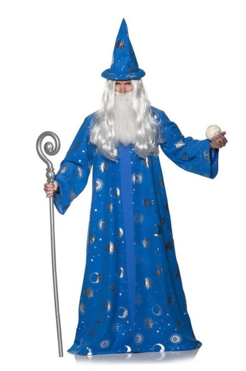 Blue Celestial Wizard Plus Size Robe | Fantasy | Mens Costumes 1 Blue Celestial Wizard Plus Size Robe | Fantasy | Mens Costumes