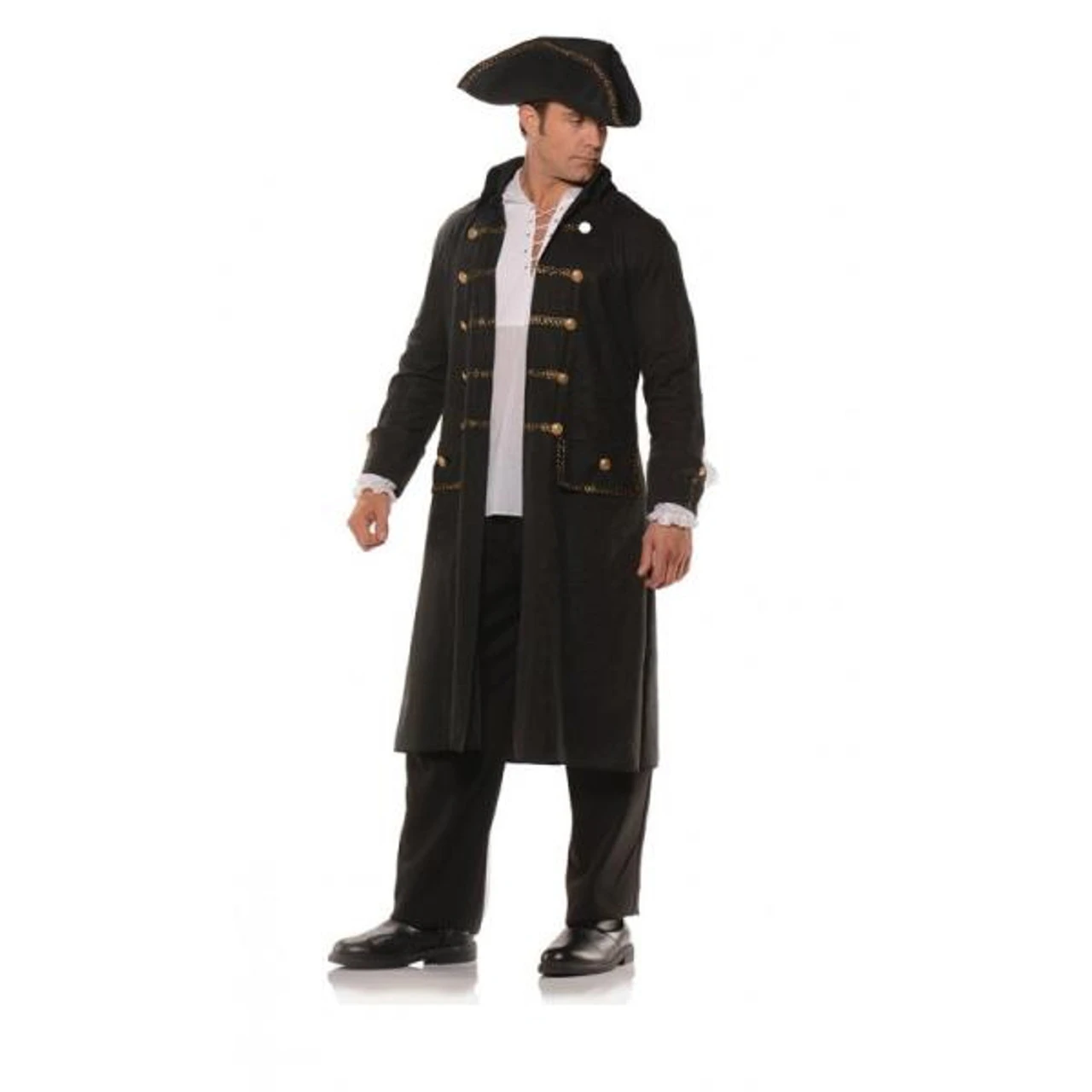 Black Pirate Coat And Hat Plus Size Set | Pirates | Mens Costumes 1 Black Pirate Coat And Hat Plus Size Set | Pirates | Mens Costumes
