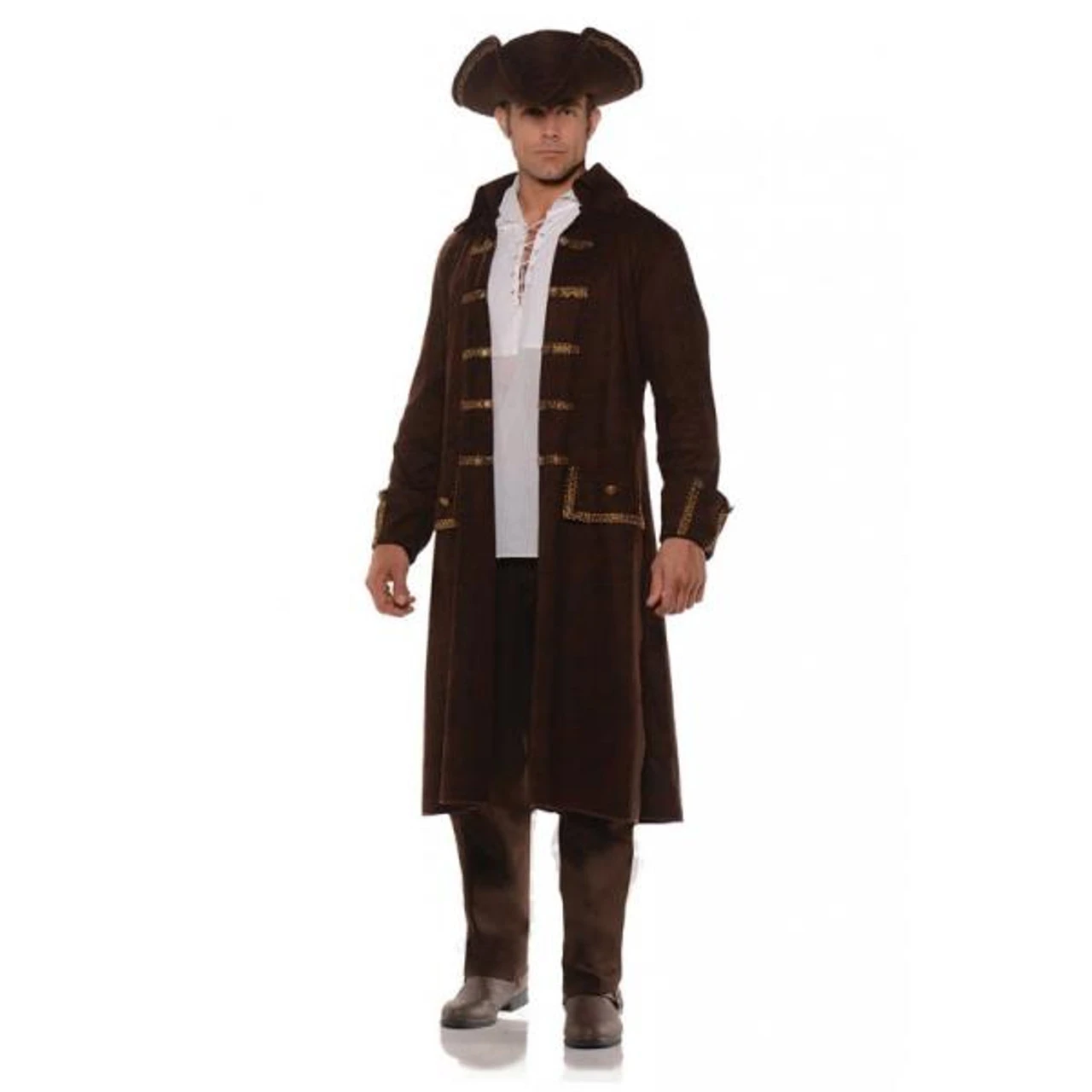 Brown Pirate Coat And Hat Plus Size Set | Pirates | Mens Costumes 1 Brown Pirate Coat And Hat Plus Size Set | Pirates | Mens Costumes