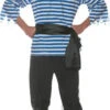 Blue And White Striped Pirate Plus Size Costume | Pirates | Mens Costumes
