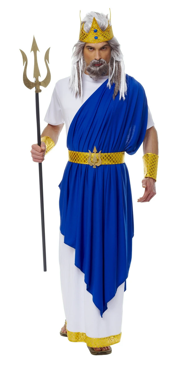 Neptune God Of The Sea Costume | Roman Mythology | Mens Costumes 1 Neptune God Of The Sea Costume | Roman Mythology | Mens Costumes