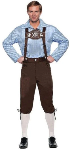 Dark Brown German Lederhosen Costume | Oktoberfest | Mens Costumes