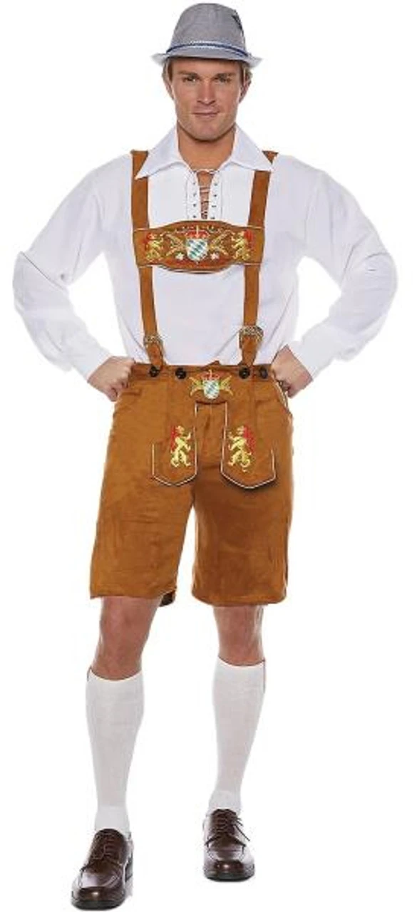Light Brown Lederhosen Costume | Oktoberfest | Mens Costumes 1 Light Brown Lederhosen Costume | Oktoberfest | Mens Costumes