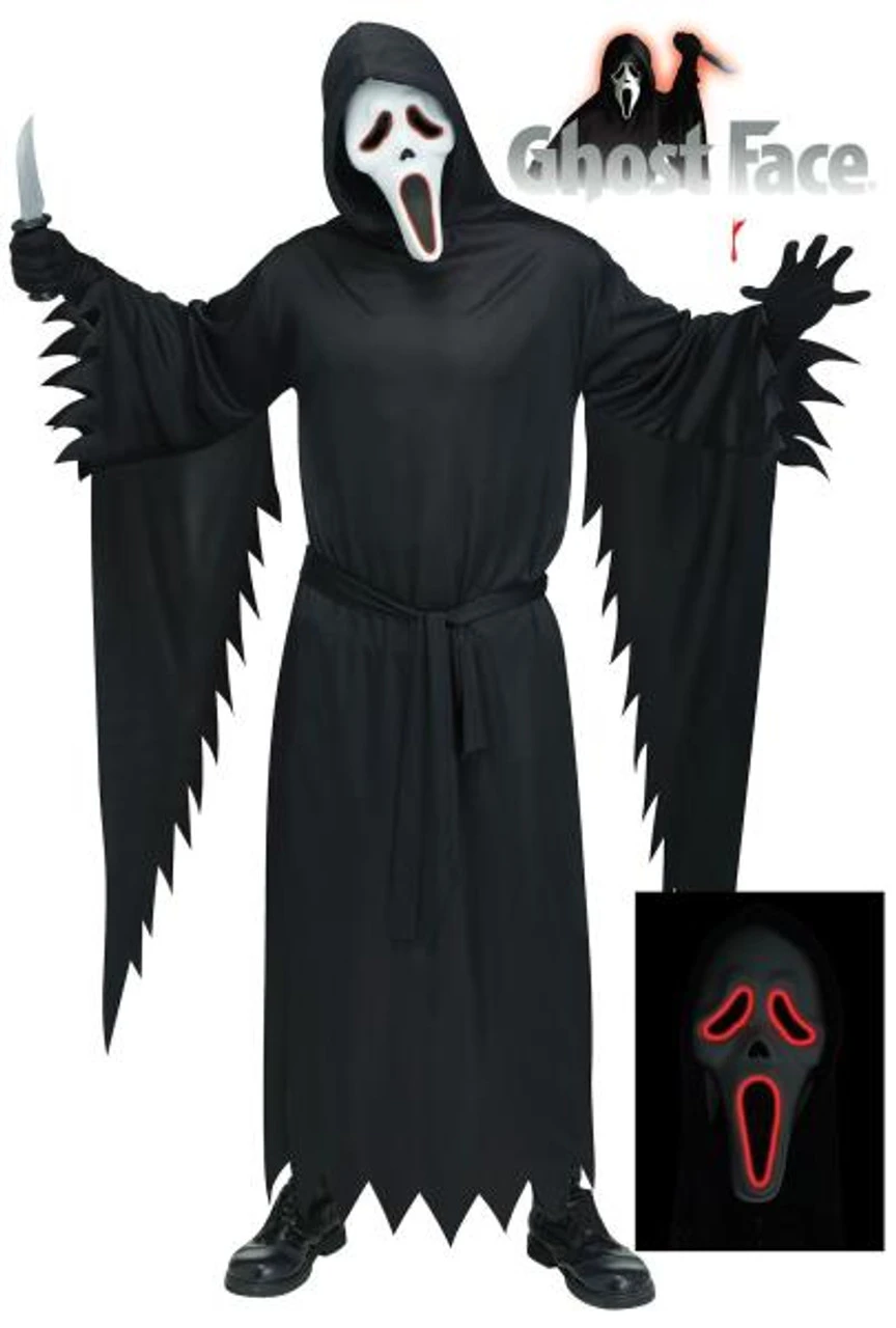 Scream Ghostface EL Lightup Costume | Scream | Mens Costumes 1 Scream Ghostface EL Lightup Costume | Scream | Mens Costumes