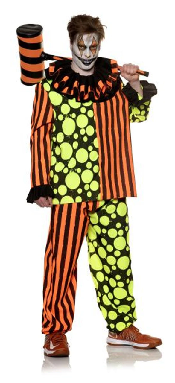 Neon Terror Dark Circus Clown Plus Size Costume | Horror | Mens Costumes 1 Neon Terror Dark Circus Clown Plus Size Costume | Horror | Mens Costumes