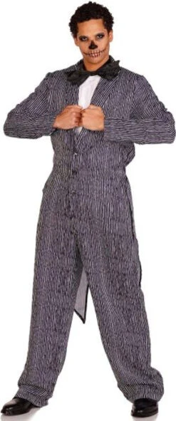 Jack Inspired Pinstriped Tux Jumpsuit | The Nightmare Before Christmas | Mens Costumes