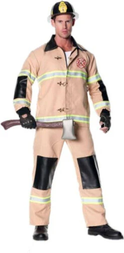 Firefighter Beige Plus Size Costume | Jobs | Mens Costumes