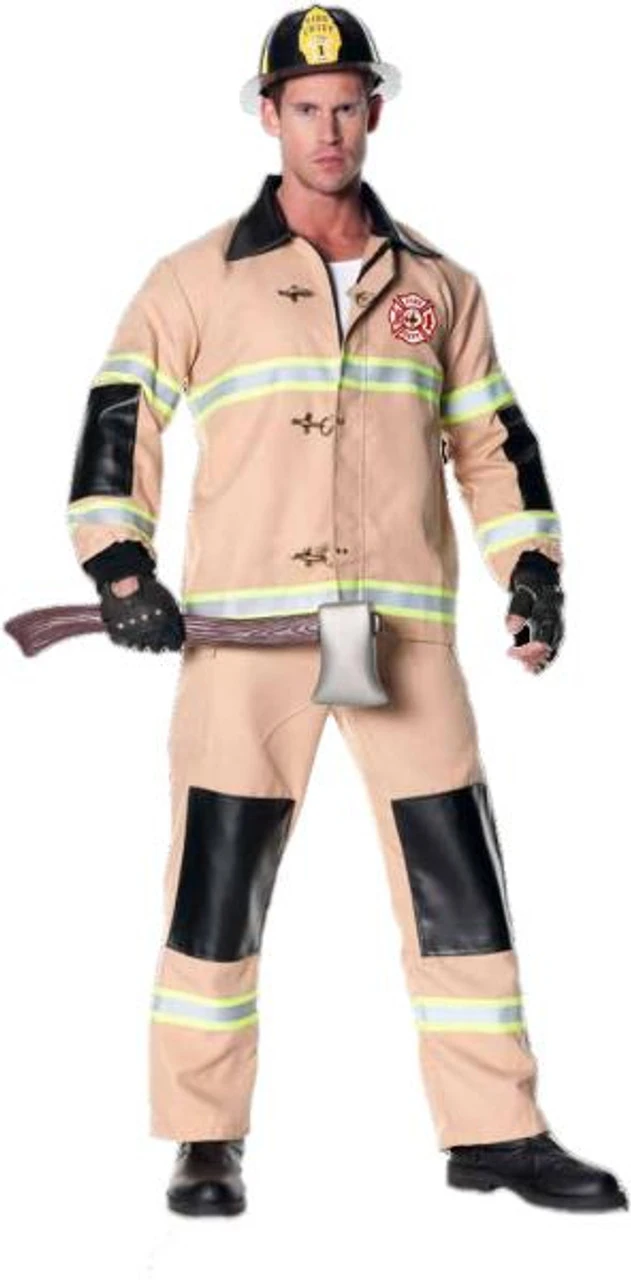 Firefighter Beige Plus Size Costume | Jobs | Mens Costumes 1 Firefighter Beige Plus Size Costume | Jobs | Mens Costumes