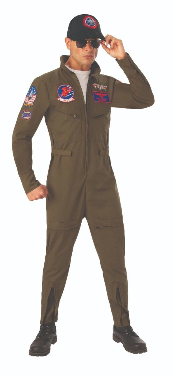 Top Gun Licensed Deluxe Flight Suit Costume | Top Gun | Mens Costumes 1 Top Gun Licensed Deluxe Flight Suit Costume | Top Gun | Mens Costumes
